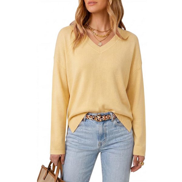 Arach&Cloz Strickpullover Damen Oversized Strickpullover aus Wollmischgewebe, Langarm (1-tlg) Wollmix Pullover lässig für Alltag, Frühling und Herbst