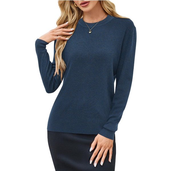 Arach&Cloz Strickpullover Damen Strickpullover Rundhals Langarm Warm Weich Anti-Pilling, Für Herbst Winter Frühling