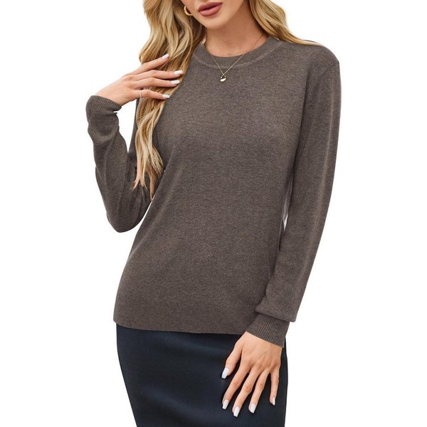 Arach&Cloz Strickpullover Damen Strickpullover Rundhals Langarm Warm Weich Anti-Pilling, Für Herbst Winter Frühling