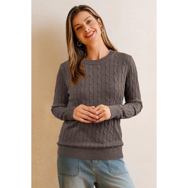 Arach&Cloz Strickpullover Damen Strickpullover Rundhals Langarm Warm Weich Anti-Pilling, Für Herbst Winter Frühling