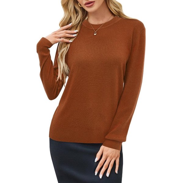 Arach&Cloz Strickpullover Damen Strickpullover Rundhals Langarm Warm Weich Anti-Pilling, Für Herbst Winter Frühling