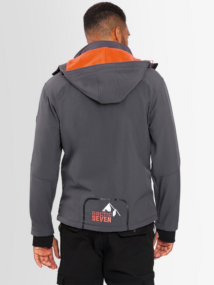 Arctic Seven Softshelljacke ASColori Outdoorjacke mit abnehmbarer Kapuze – Bild 2 von 5