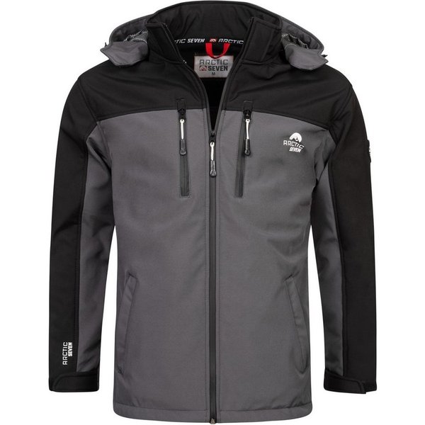 Arctic Seven Softshelljacke ASSurvivo Outdoorjacke mit abnehmbarer Kapuze