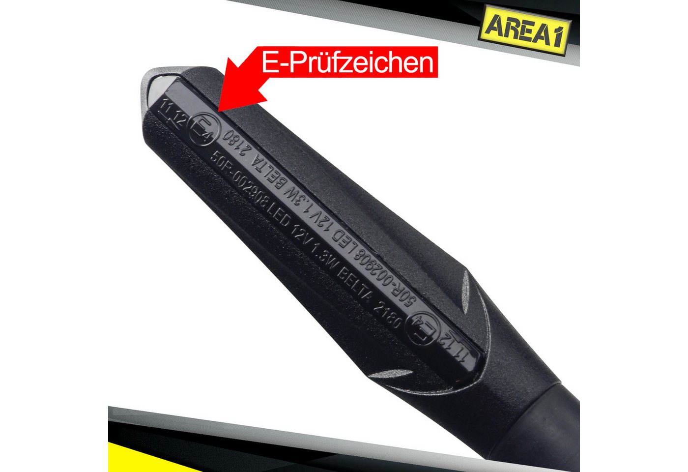 Area1 Blinker Motorrad LED Blinker e-geprüft schwarz, Lauflicht-Effekt, M8 Set (2), Lauflicht – Bild 3 von 4