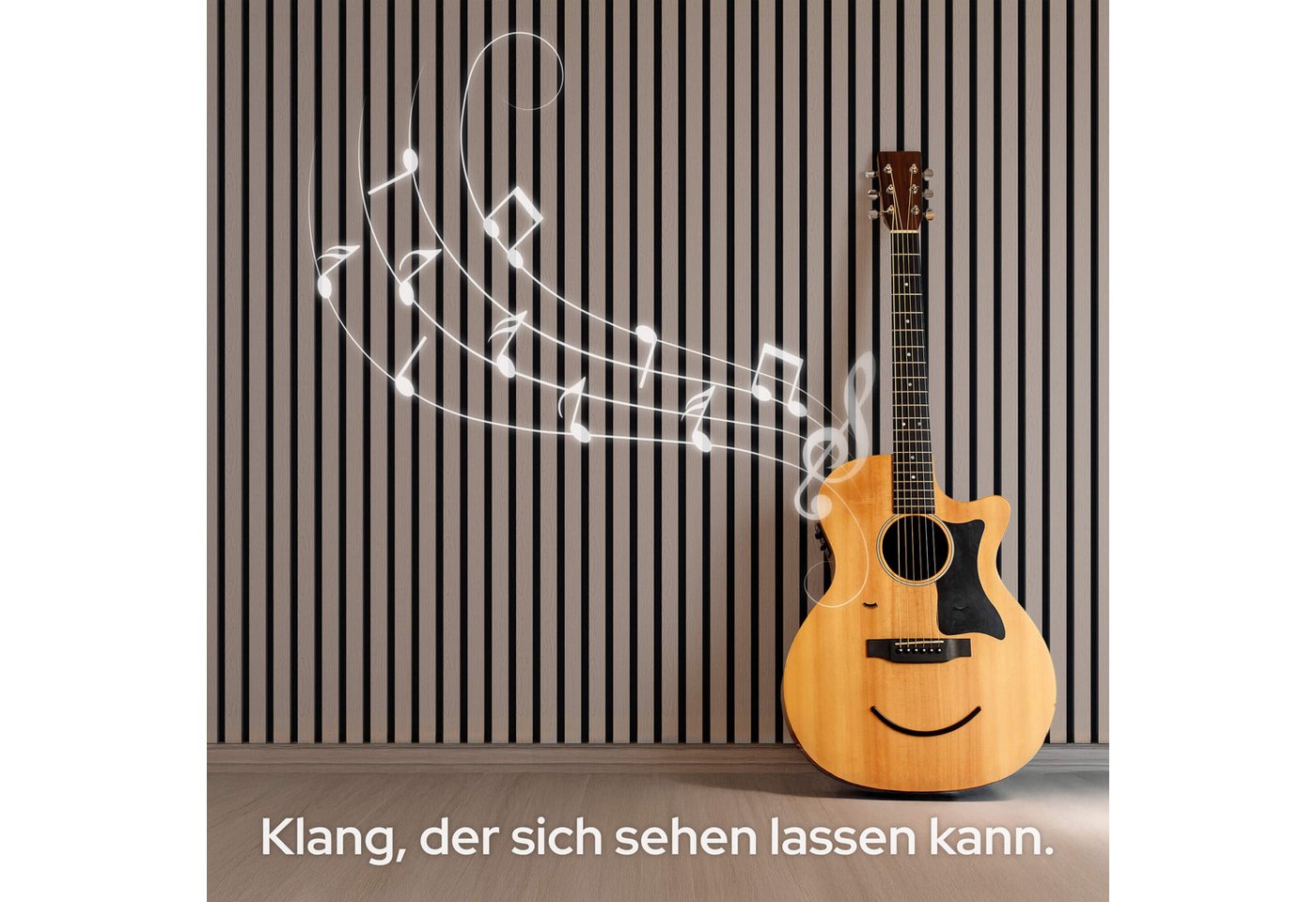Arebos Akustikplatte Zuschneidbar, Einfache Montage, 2 Farben, (Set), Schallabsorption, Ayous-Echtholzfurnier, Einfache Montage – Bild 5 von 5