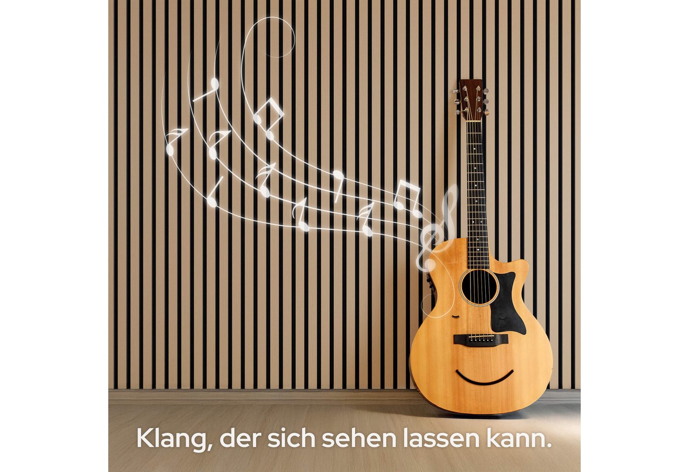 Arebos Akustikplatte Zuschneidbar, Einfache Montage, 2 Farben, (Set), Schallabsorption, Ayous-Echtholzfurnier, Einfache Montage – Bild 5 von 5