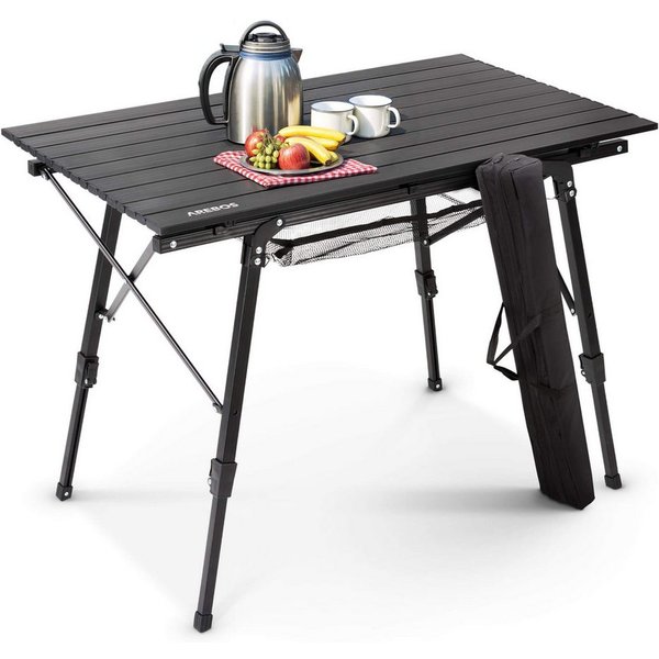 Arebos Campingtisch 90x51,5 cm Reisetisch faltbar, klappbar für Camping, Picknick & Balkon