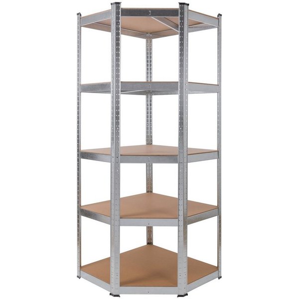 Arebos Eckregal 180x70x70 cm, 875 kg, Traglast, Steckregal, Lagerregal, Flexibel einsetzbar: für Werkstatt, Garage, Keller oder Lager
