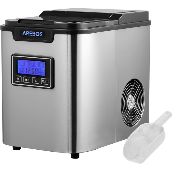 Arebos Eiswürfelmaschine Ice Cube Maker, 12 kg / 24 h, 10-15 Minuten Produktionszeit