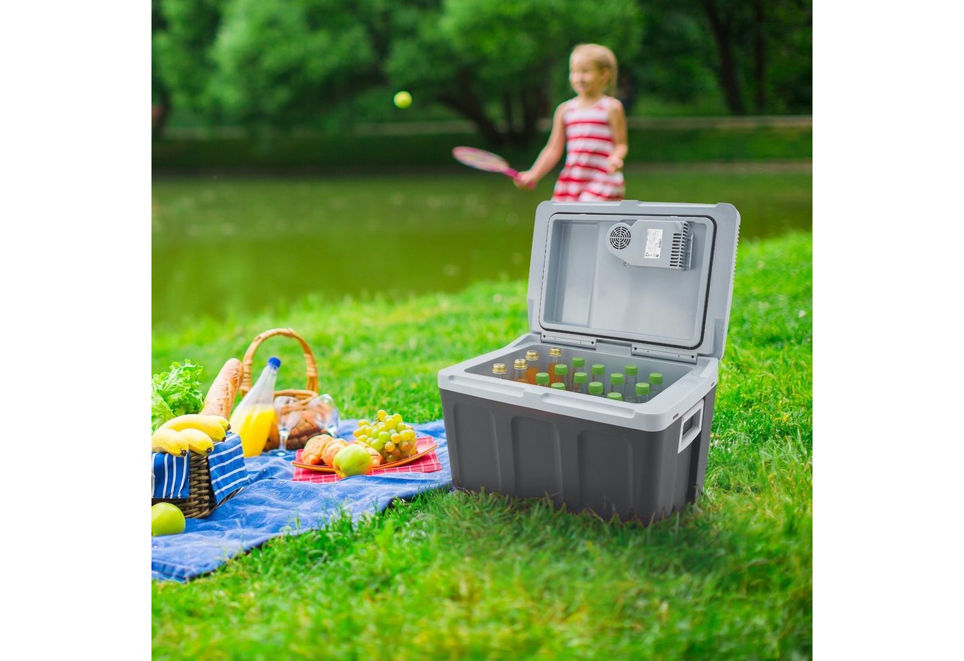 Arebos Elektrische Kühlbox 40L, Mobil Kühlschrank ECO Modus, Kühlen & Warmhalten, 2 Programme: COLD & HOT – Bild 2 von 5