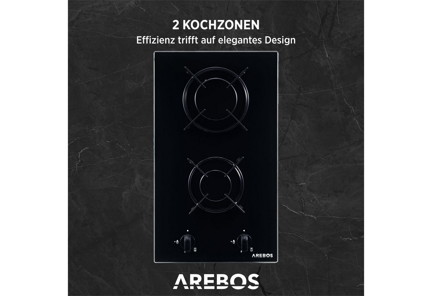 Arebos Gas-Kochfeld, autark & energiesparend integrierte Zündsicherung – Bild 4 von 5