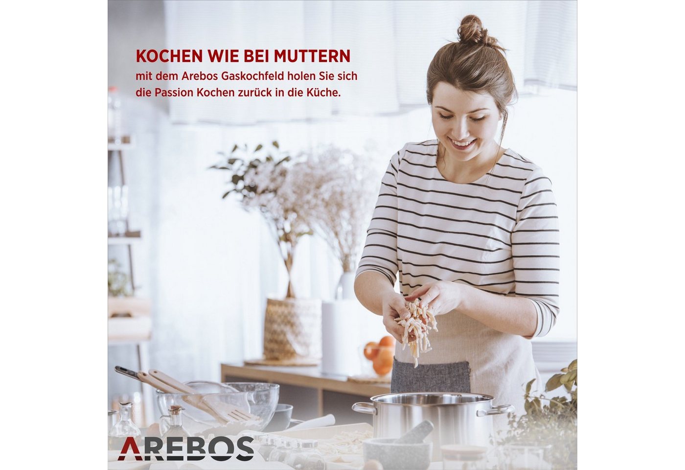 Arebos Gas-Kochfeld – Bild 3 von 5