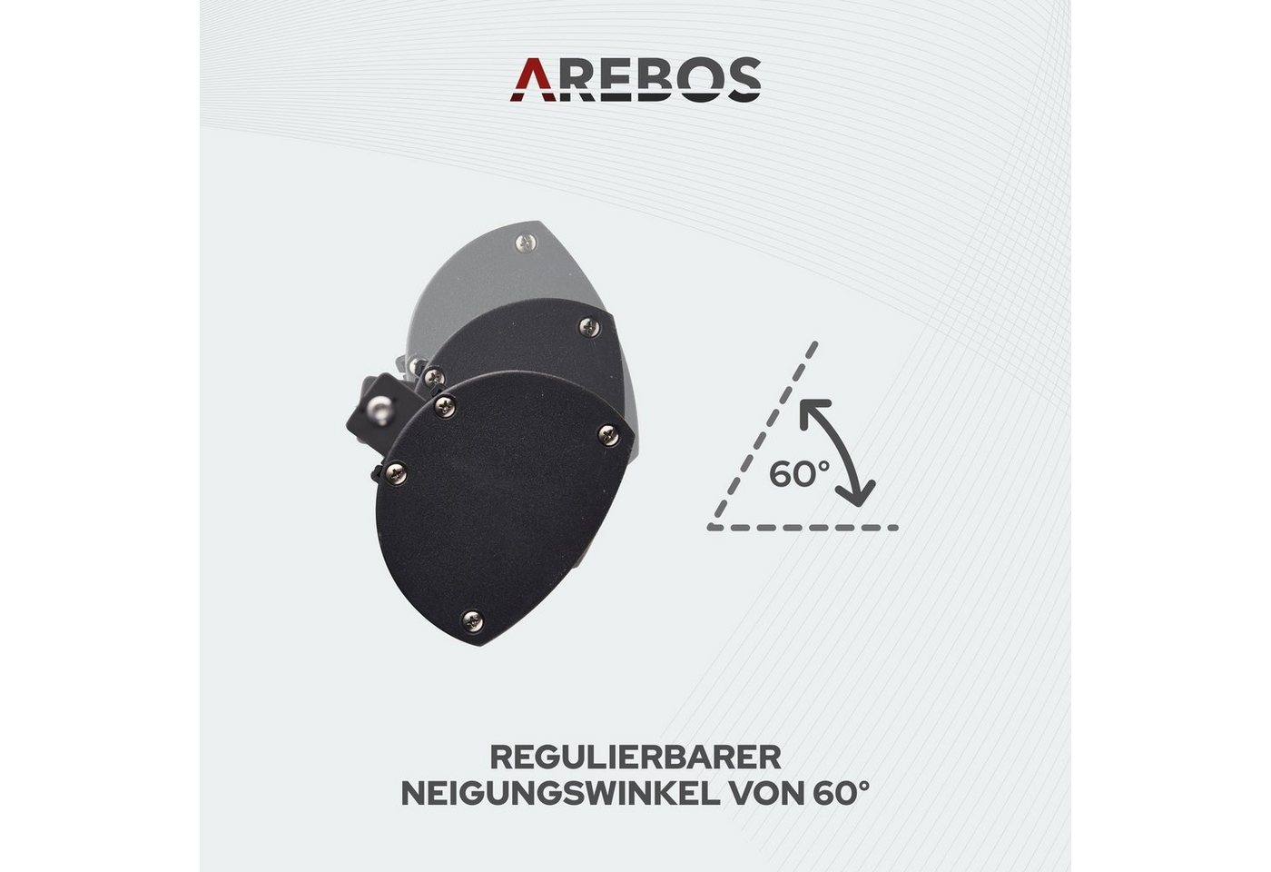 Arebos Heizstrahler 2000W, mit Fernbedienung, 2 Leistungsstufen, 9 Heizstufen, IP65, Fernbedienung – Bild 4 von 5