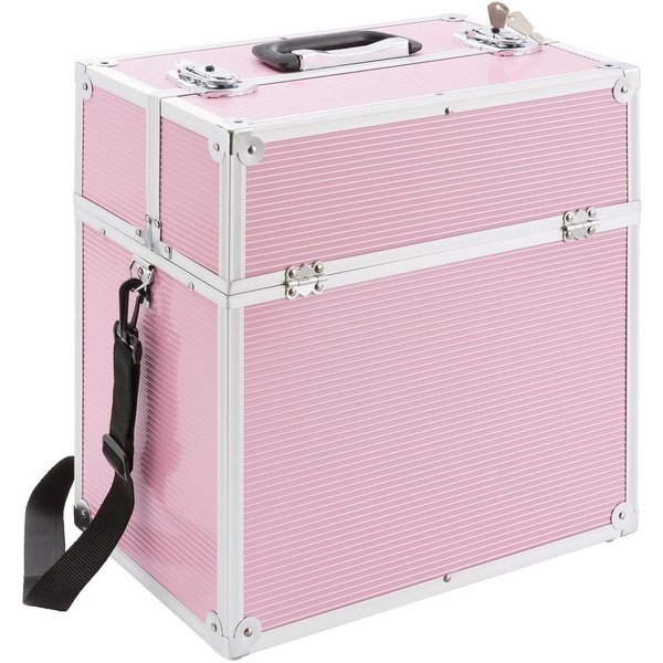 Arebos Kosmetikkoffer 26L, inkl. Tragegurt, Aluminium, inkl. Schloss & Schlüssel (Stück), Maße (LxTxH): 36 x 23 x 39 cm, 8x Trennwände