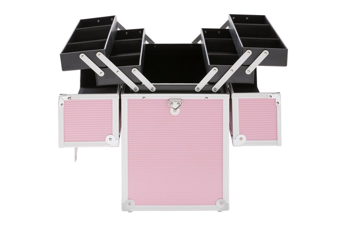Arebos Kosmetikkoffer 26L, inkl. Tragegurt, Aluminium, inkl. Schloss & Schlüssel (Stück), Maße (LxTxH): 36 x 23 x 39 cm, 8x Trennwände – Bild 2 von 5