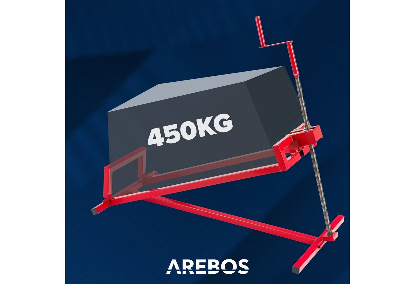 Arebos Rasentraktor Hebevorrichtung, Hebebühne, Aufsitzmäher, Reinigungshilfe, 0 cm Schnittbreite, Rasentraktor Heber, 450 kg, +45° Neigung verstellbar – Bild 4 von 5