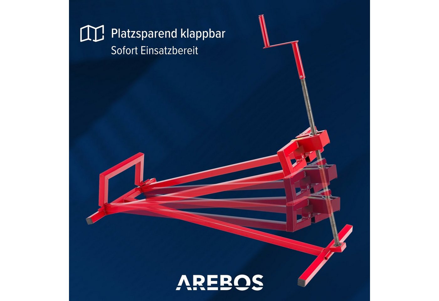 Arebos Rasentraktor Hebevorrichtung, Hebebühne, Aufsitzmäher, Reinigungshilfe, 0 cm Schnittbreite, Rasentraktor Heber, 450 kg, +45° Neigung verstellbar – Bild 5 von 5