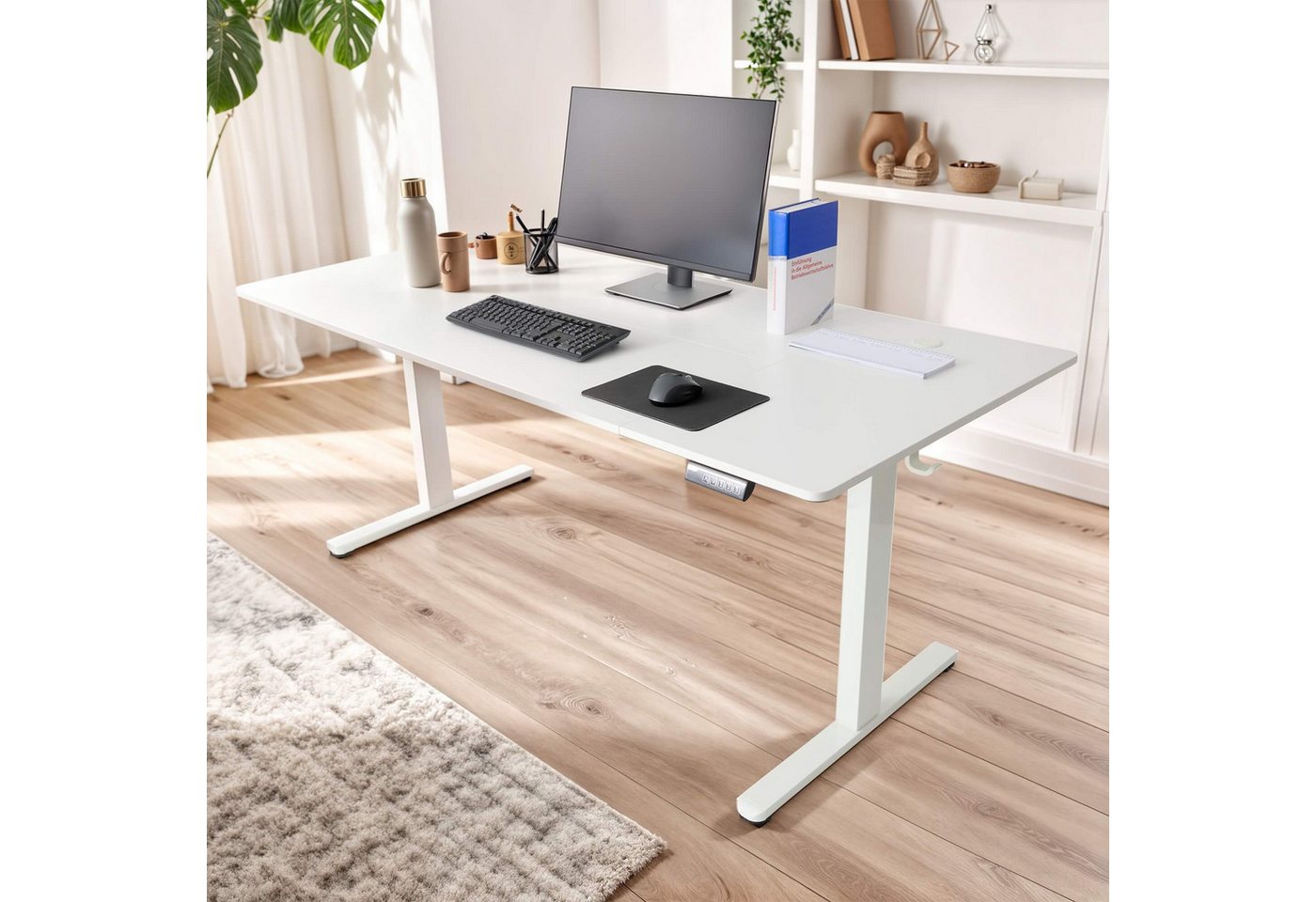 Arebos Schreibtisch Computer-Bürotisch 160 x 80 cm, elektrisch Memory-Funktion, 72-118 cm höhenverstellbar, Hebekapazität: 70 kg – Bild 2 von 5