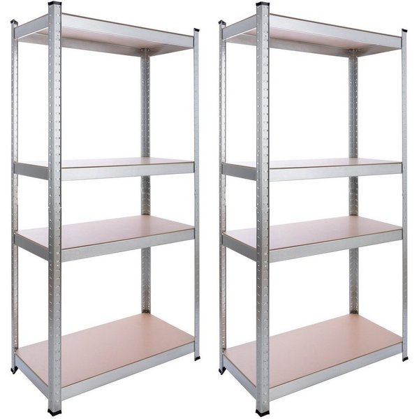 Arebos Schwerlastregal 160 x80x40 cm, 5 Böden, 320 kg Traglast, Steckregal, Lagerregal, Set 2-tlg., Flexibel einsetzbar: für Werkstatt, Garage, Keller oder Lage