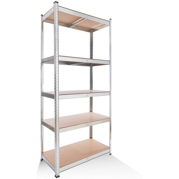 Arebos Schwerlastregal 200x90x45 cm, 5 Böden, 1000 kg Traglast, Steckregal, Lagerregal, Flexibel einsetzbar: für Werkstatt, Garage, Keller oder Lager