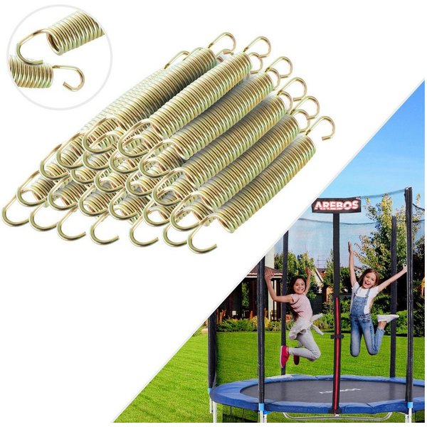 Arebos Trampolinsprungfeder Zugfeder, Sprungfeder, Druckfeder, Trampolin Stahlfeder (24 St., Set)