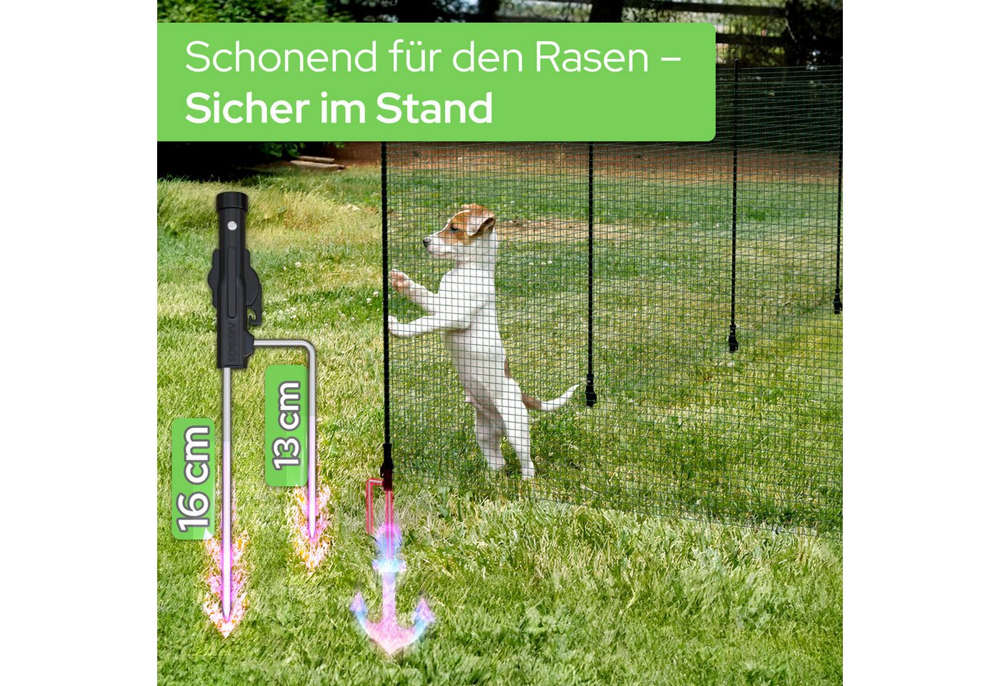 Arebos Weidenzaun Flexibel stellbar, Schimmelresistent, Wasserresistent, UV-Geschützt, (Packung), Feinmaschig, Flexibel stellbar, Schimmelresistent, Wasserresis – Bild 4 von 5