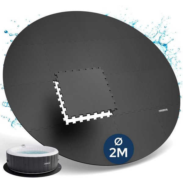 Arebos Whirlpoolmatte Spa Pool Bodenschutzmatte - rund - EVA - Whirlpool Unterlage Puzzle, (16-tlg., 16'er Set), Whirlpool Bodenschutzmatte, isolierend & rutsch