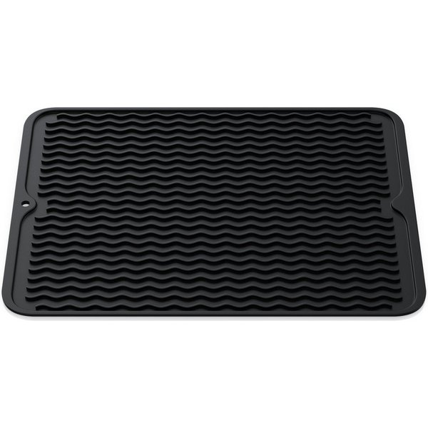 Arendo Abtropfmatte TPR, rutschhemmend, spülmaschinengeeignet, 40x30cm, Wellendesign, schimmelresistent, stoßdämpfung, flexibel, absorbierend, antirutsch
