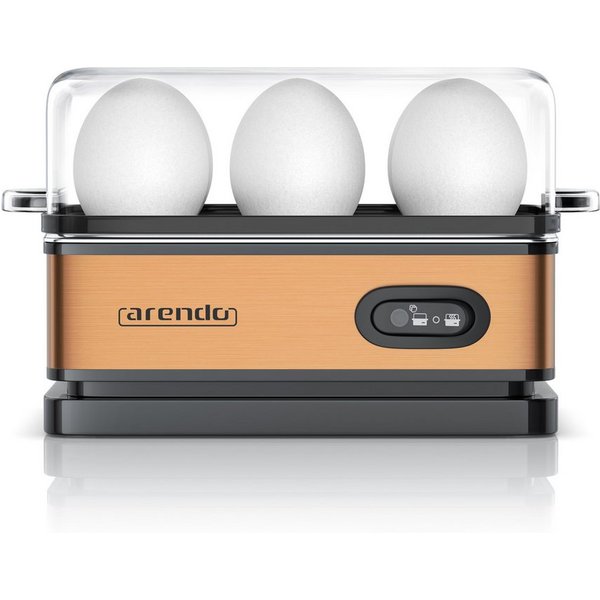 Arendo Eierkocher 6-fach, Edelstahl, frei wählbarer Härtegrad, mit Warmhaltefunktion, Anzahl Eier: 6 St., 400 W, Kipp-Funktionsschalter mit Indikationsleuchte, 