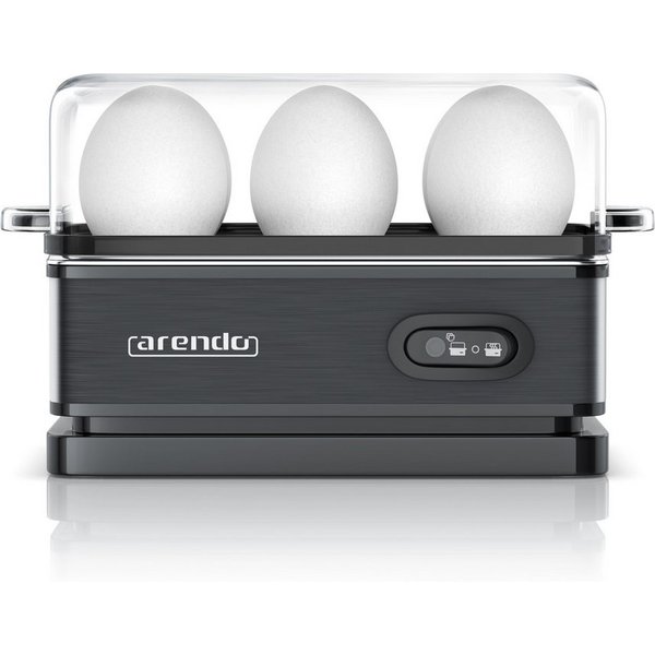 Arendo Eierkocher 6-fach, Edelstahl, frei wählbarer Härtegrad, mit Warmhaltefunktion, Anzahl Eier: 6 St., 400 W, Kipp-Funktionsschalter mit Indikationsleuchte, 