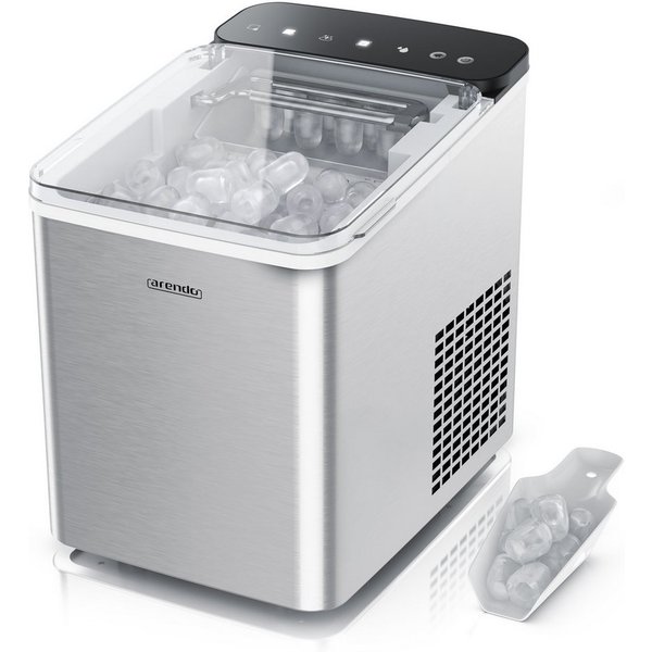 Arendo Eiswürfelmaschine Ice Maker Eiswürfelbereiter, max. 12kg Eiswürfe pro Tag, 1,1L Behälter, Automatische Abschaltung, Sichtfenster, Clean-Funktion, Warnfun