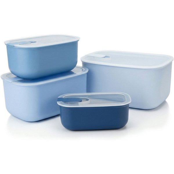 Arendo Frischhaltedose mit Deckel 4er Set, Vorratsdosen, Lunchboxen, auslaufsicher, stapelbar, Polypropylen (PP), (Set, 4-tlg., 4700 ml, Dosen mit Deckel, 1600 