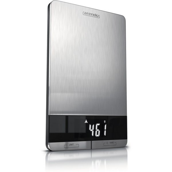 Arendo Küchenwaage Digital, Edelstahl, bis 5000 g, Digitalwaage, Touch, Tara, Hold, (1-tlg), Überlastanzeige, automatische Abschaltung, Antirutschfüße, GS, präz