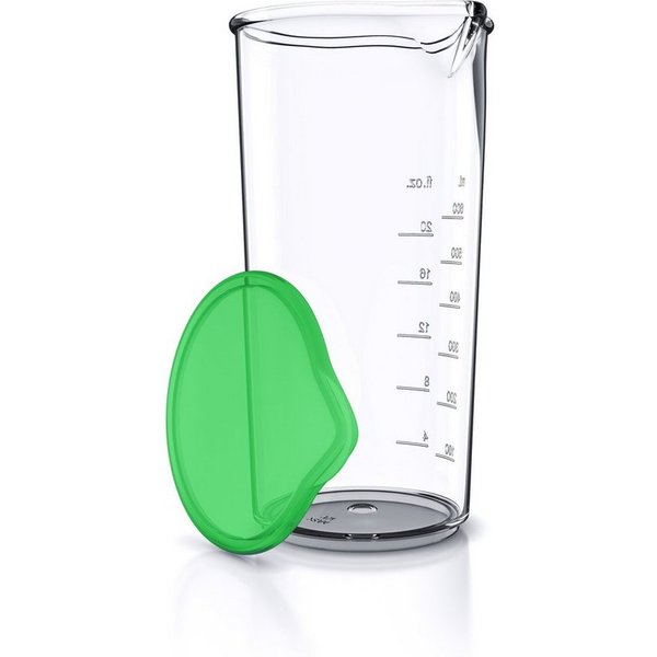 Arendo Messbecher mit Deckel, 600ml, 20 Unzen, Klarsichtbecher, Mixbecher aus Kunststoff, Kunststoff, (1-St), ideal für elektrische Handmixer, Stabmixer & Handr