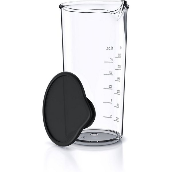 Arendo Messbecher mit Deckel, 600ml, 20 Unzen, Klarsichtbecher, Mixbecher aus Kunststoff, Kunststoff, (1-St), ideal für elektrische Handmixer, Stabmixer & Handr