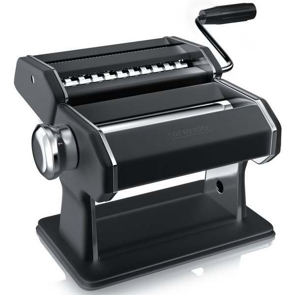 Arendo Nudelmaschine Manueller Pasta Maker, Nudelpresse, Edelstahl, 7 einstellbare Stärken, Duplexvorsatz für Spaghetti, Tagliatelle, Lasagne - 2mm & 6mm