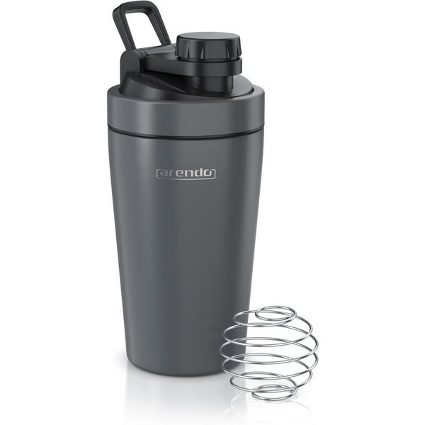 Arendo Protein Shaker Edelstahl Eiweißshaker 500 ml, verschließbar, bruchfest, BPA-frei, Edelstahl, (1-tlg), auslaufsicher, spülmaschinengeeignet, mit Tragegrif