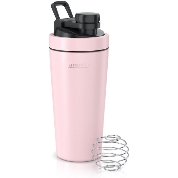 Arendo Protein Shaker Edelstahl Eiweißshaker 750 ml, verschließbar, bruchfest, BPA-frei, Edelstahl, (1-tlg), auslaufsicher, spülmaschinengeeignet, mit Tragegrif