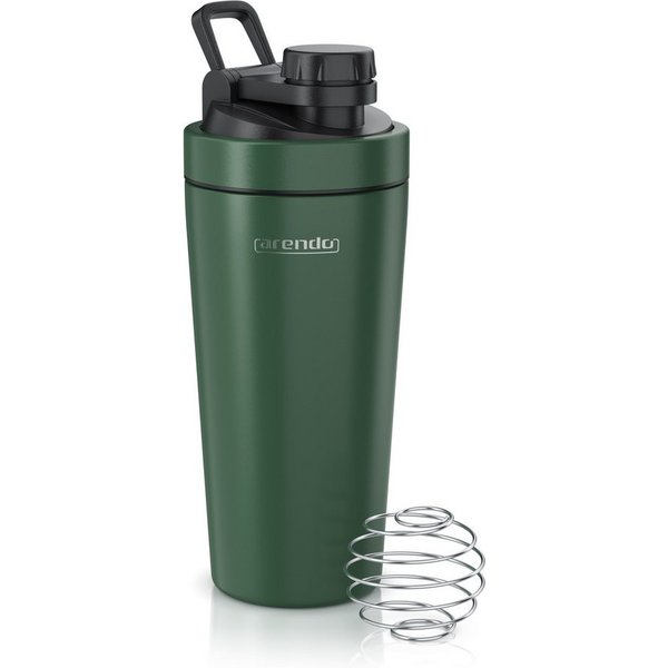 Arendo Protein Shaker Edelstahl Eiweißshaker 750 ml, verschließbar, bruchfest, BPA-frei, Edelstahl, (1-tlg), auslaufsicher, spülmaschinengeeignet, mit Tragegrif