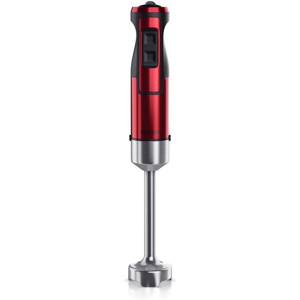 Arendo Stabmixer Edelstahl Pürierstab, Handmixer, stufenlose Regelung, rot, 1000 W, Turbotaste, Abnehmbarer Mixfuß, GS-Zertifiziert, 1000 Watt