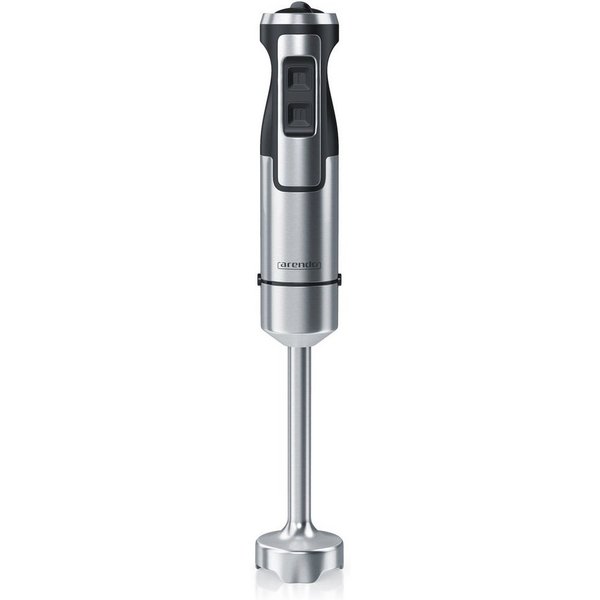 Arendo Stabmixer Edelstahl Pürierstab, Handmixer, stufenlose Regelung, silber, 1000 W, Turbotaste, Abnehmbarer Mixfuß, 4-flügeliges Edelstahlmesser