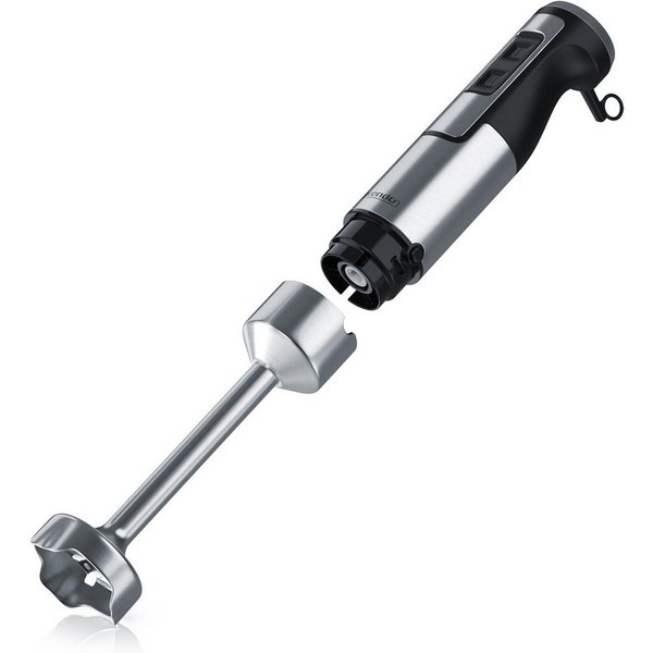 Arendo Stabmixer Pürierstab, Edelstahl, Handmixer, stufenlose Regelung, silber, 1000 W, Turbotaste, Abnehmbarer Mixfuß, 4-flügeliges Edelstahlmesser