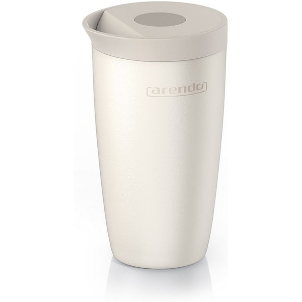 Arendo Thermobecher Thermal Mug 350 ml, Kaffee to go Becher mit Deckel aus Edelstahl 0,3 L, 2-tlg., Edelstahl, hält 12h heiß & 6h kalt, doppelwandig, 100% ausla