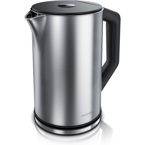 Arendo Wasserkocher aus Edelstahl, Temperatureinstellung 40°–100°C mit Anzeige, Doppelwand, 1,5 l, 2200 W, Teekocher mit Temperaturanzeige, in 5 °C-Schritten ei