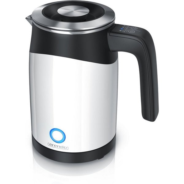 Arendo Wasserkocher aus Edelstahl, Reisewasserkocher Mini, Temperatureinstellung, Single, 0,5 l, 1100 W, Doppelwand-Design, 5 Temperaturstufen einstellbar, Warm