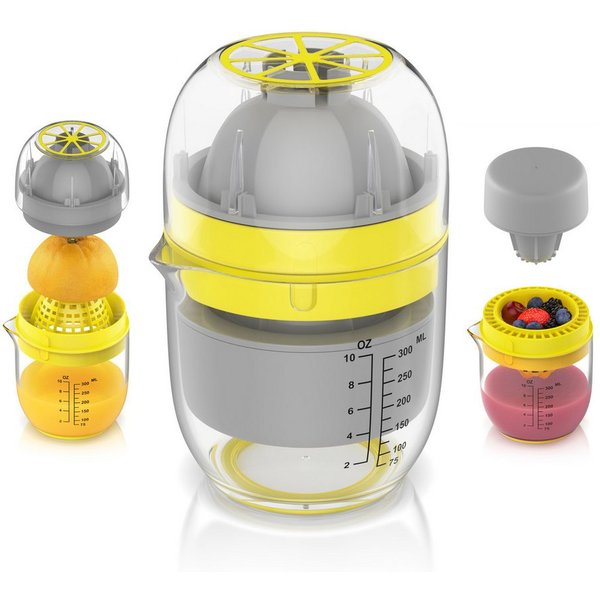 Arendo Zitruspresse Saftpresse, Entsafter manuell, Limettenpresse, Zitronenpresse, 300 ml, für frische Obst- & Gemüsesäfte, Zitronen, Grapefruit, Blaubeeren etc