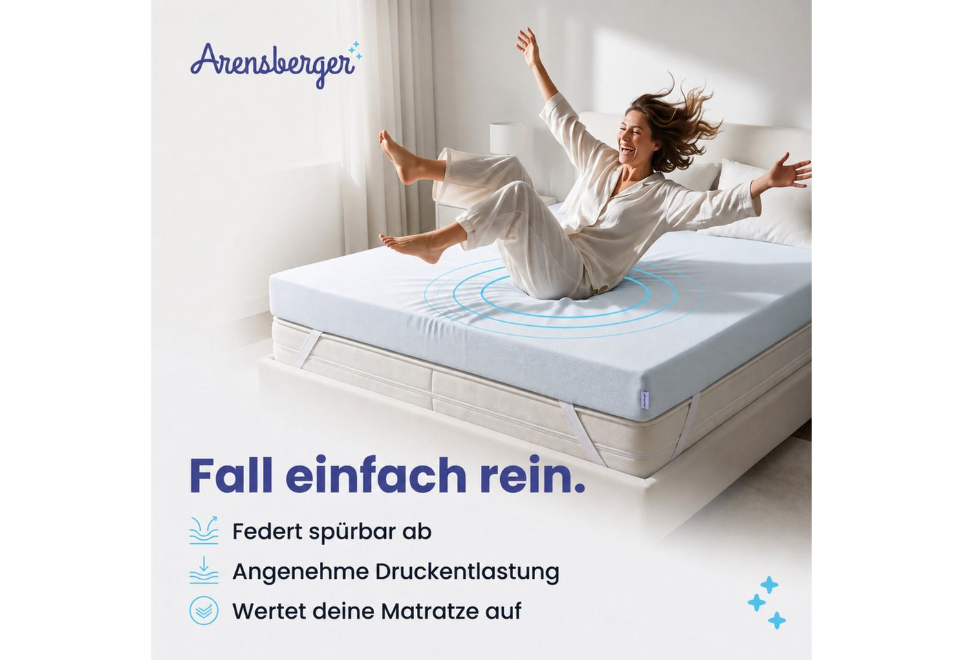 Arensberger, Topper LUXURY Matratzentopper, Gelschaum, 10 cm, für alle Matratzen, 10 cm hoch, Gel Foam, (90 x 200 cm, 90x200cm), kühlend, waschbarer Bezug, ruts – Bild 2 von 5