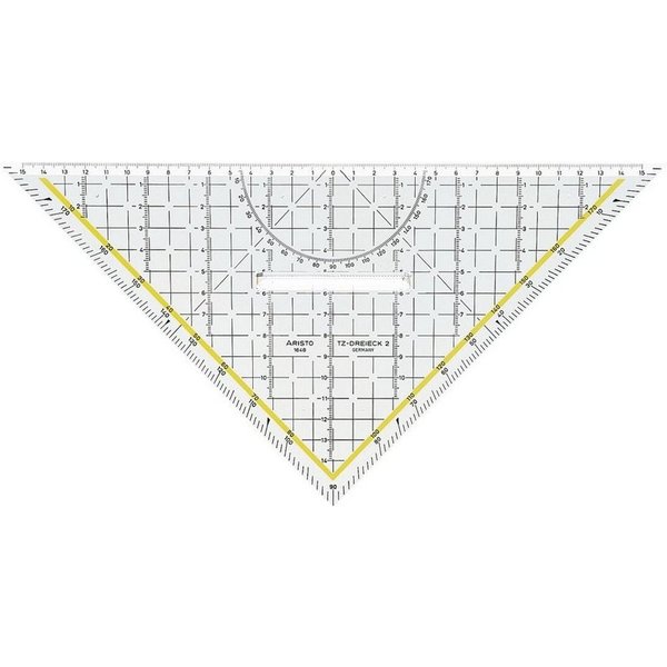 ARISTO Geodreieck AR1648/2, mit Plexiglasgriff und Facette, 32,5 cm Hypotenuse