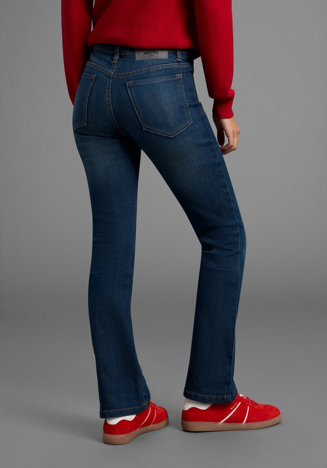 Arizona Bootcut-Jeans Baby-Boot Bootcut-Stil, figurbetonte Passform, mit Used-Effekten – Bild 2 von 5