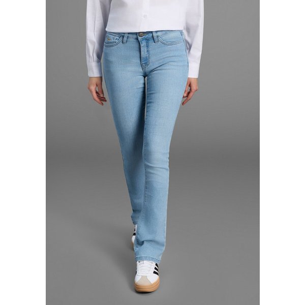 Arizona Bootcut-Jeans Baby-Boot Bootcut-Stil, figurbetonte Passform, mit Used-Effekten